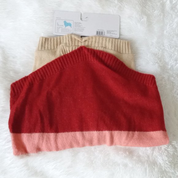 Fuzzy Stripe Dog Sweater "Deep Orange and Burgundy" (LARGE) Boots & Barkley -NEW - Picture 5 of 8